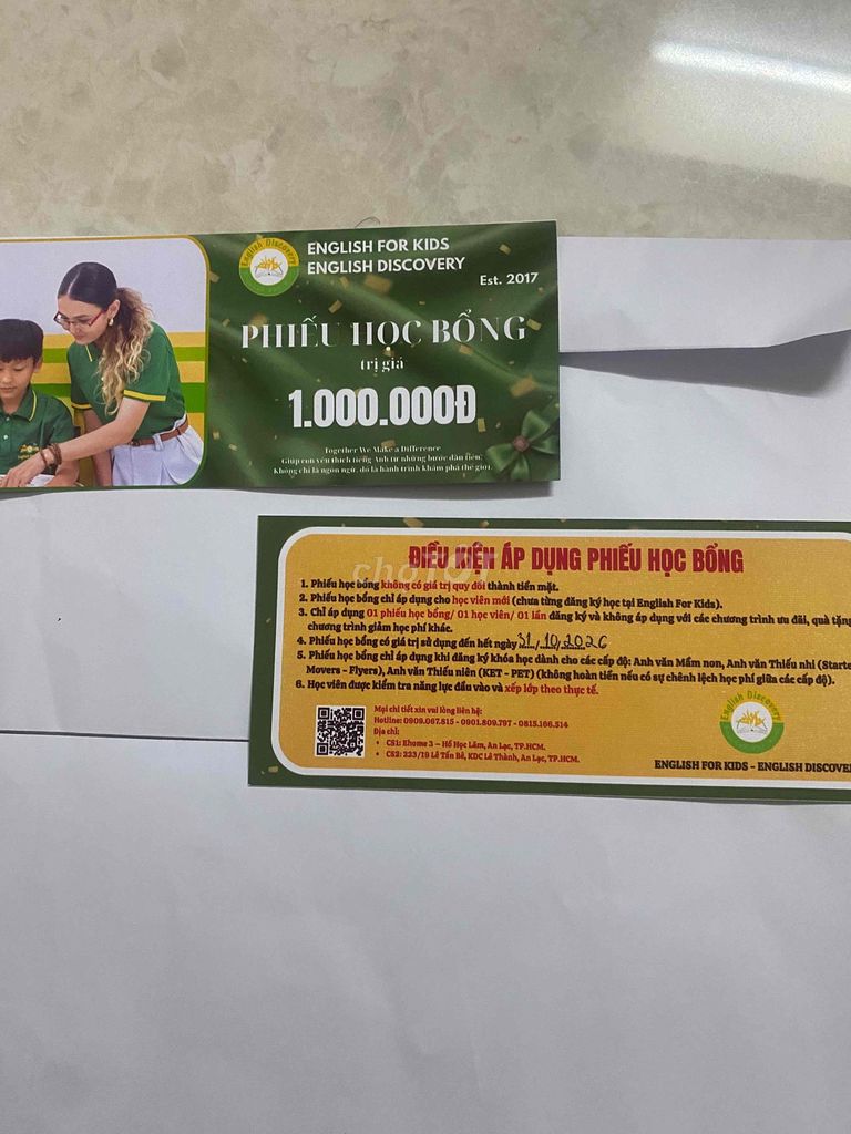 Voucher học tiếng Anh English Discovery. Dịch vụ tại Quận 6 Tp Hồ Chí Minh được đăng bởi Trần Hoàng Phú hình 1