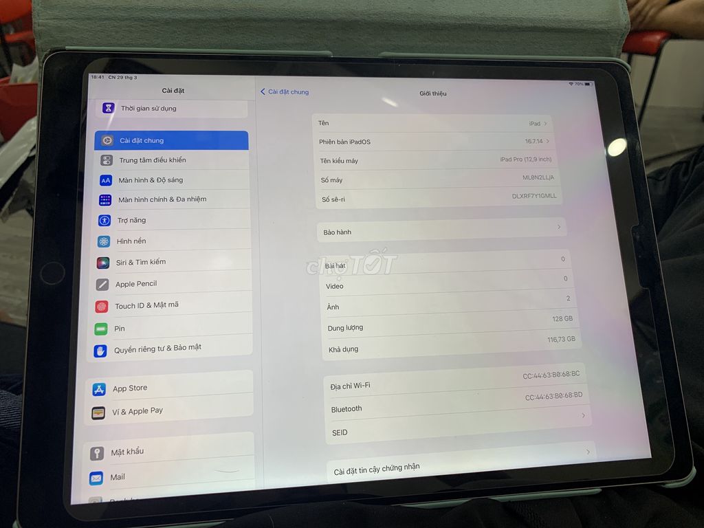 Apple iPad Pro 12.9 inch 128GB. Mua bán Máy tính bảng tại Quận Gò Vấp Tp Hồ Chí Minh được đăng bởi Mộc Hương Việt  hình 1