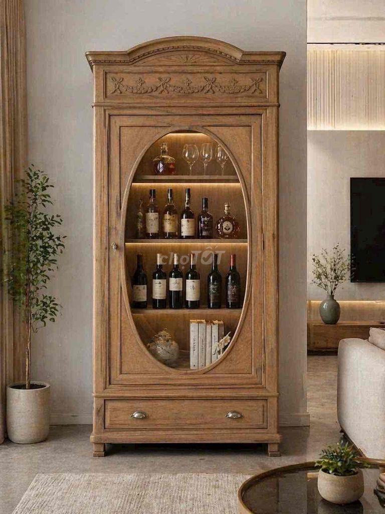 Tủ trưng bày Gỗ Nâu gỗ 1m05x2m2x44cm. Mua bán Tủ, kệ gia đình tại Quận Tân Phú Tp Hồ Chí Minh được đăng bởi Ngoc ánh hình 1