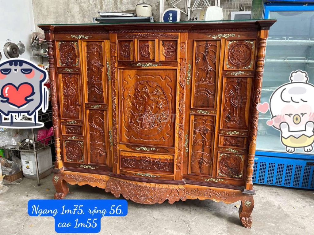 Tủ thờ Gỗ Nâu 1m75x56cmx1m55. Mua bán Tủ, kệ gia đình tại Quận 12 Tp Hồ Chí Minh được đăng bởi Trinh Nguyen Thi Le hình 1