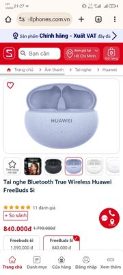Tai nghe Bluetooth True Wireless HuaweiFreeBuds5i. Mua bán Thiết bị đeo thông minh tại Quận 4 Tp Hồ Chí Minh được đăng bởi Trâm Bảo