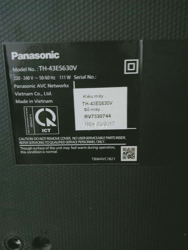 Tivi Panasonic TH-43ES630V Hư màn hình. Mua bán Tivi, Âm thanh tại Huyện Bình Chánh Tp Hồ Chí Minh được đăng bởi Ba Cu Bon hình 1