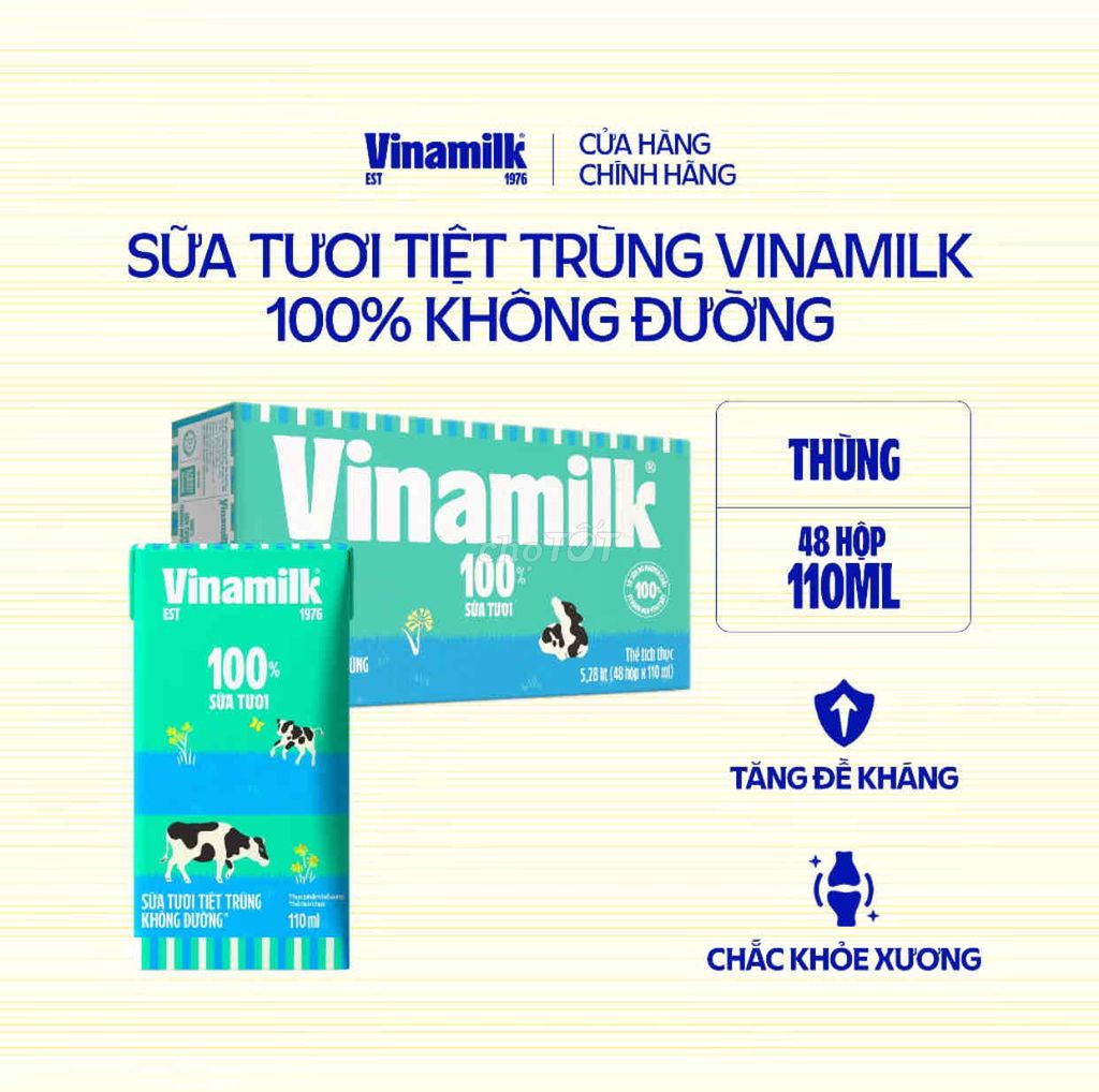 1 thùng sữa tươi không đường 110ml VNM