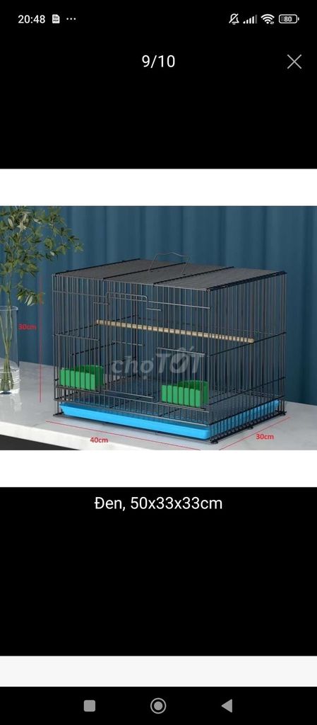 Lồng chim kim loại đen 50x33x33cm. Mua bán Phụ kiện, Thức ăn, Dịch vụ tại Quận Sơn Trà Đà Nẵng được đăng bởi Suzuki Asahi hình 1
