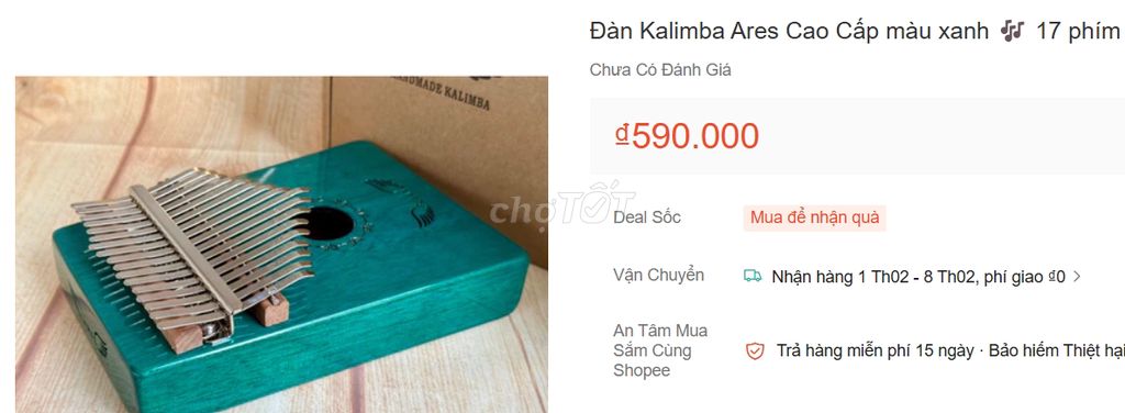 Đàn Kalimba 17 phím màu đỏ