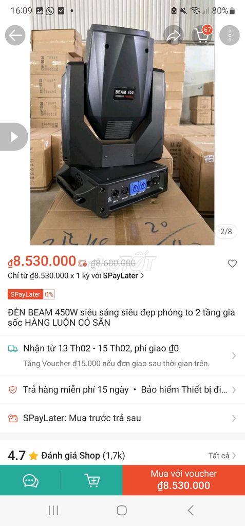 Thanh lý đèn sân khấu 450W