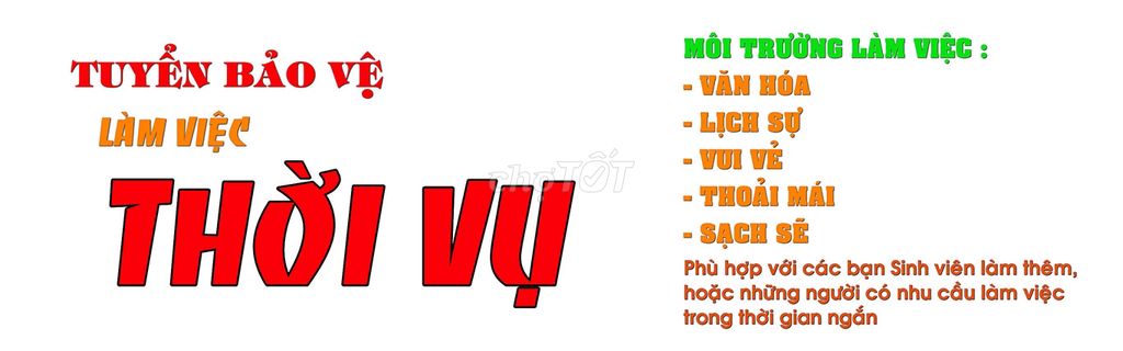 BẢO VỆ THỜI VỤ CA 12H 300K 1 NGÀY KV TÂN BÌNH