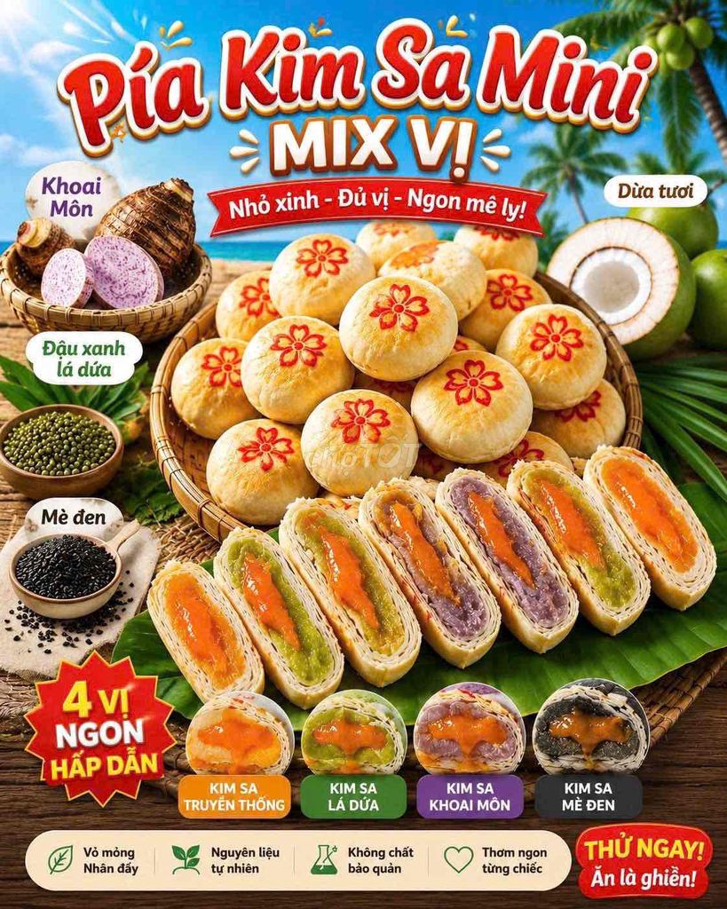 Bánh Pía Kim Sa Mix Tứ Vị. Mua bán Đồ ăn, thực phẩm và các loại khác tại Huyện Hóc Môn Tp Hồ Chí Minh được đăng bởi Hôm Nay Ăn Gì hình 1