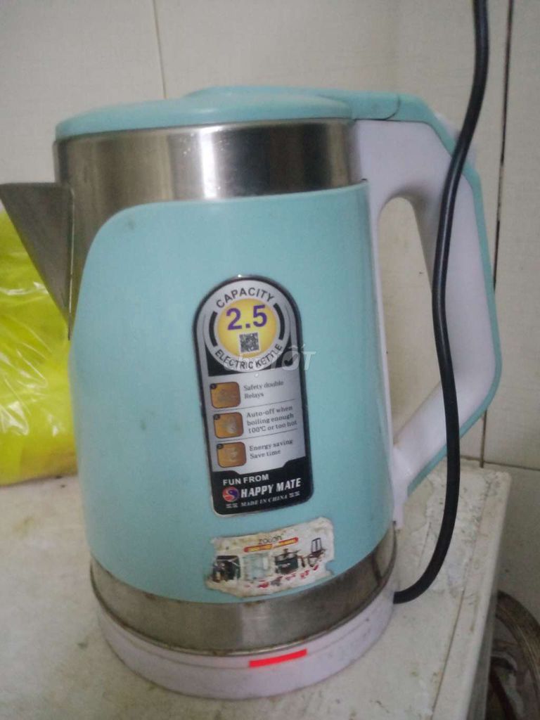 Ấm đun nước siêu tốc Happy Mate 2.5L Xanh ngọc. Mua bán Bếp, lò, đồ điện nhà bếp tại Quận 7 Tp Hồ Chí Minh được đăng bởi nấm cao hình 1