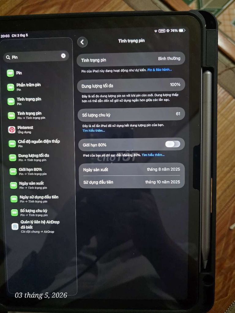 Apple iPad Air M3 bht10/2026. Mua bán Máy tính bảng tại Huyện Nam Trực Nam Định được đăng bởi Trường Trần Văn hình 1