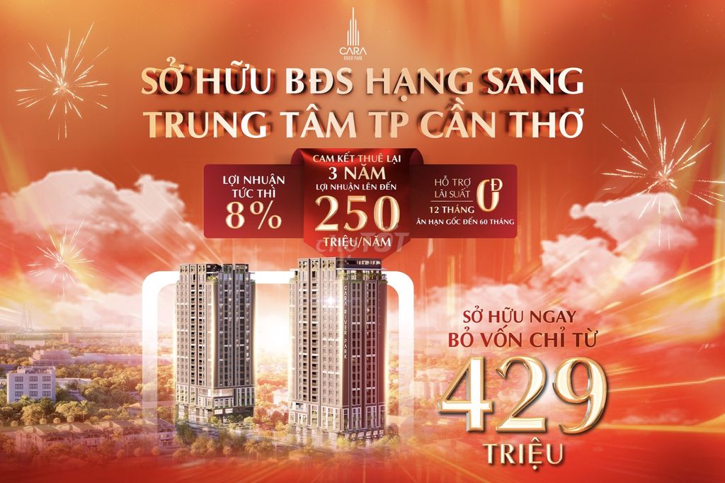 VỐN CHỈ TỪ 429 TRIỆU SỞ HỮU CĂN HỘ CARA RIVER PARK - CẦN THƠ