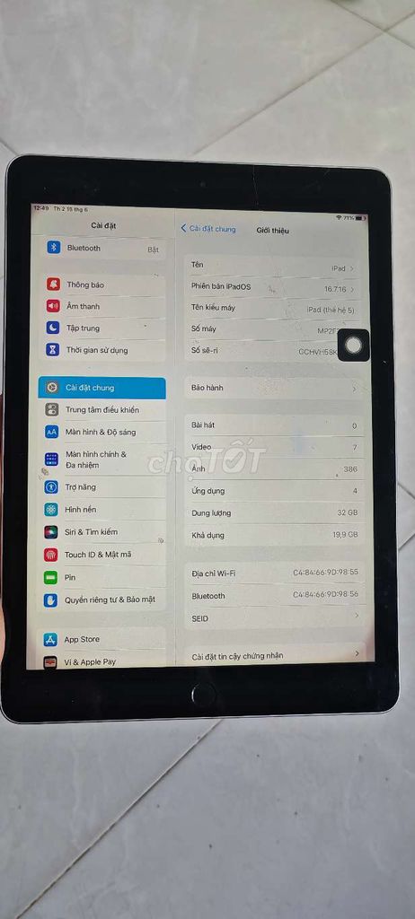 Apple iPad Gen 5 32GB Bạc. Mua bán Máy tính bảng tại Thị xã Tân Uyên Bình Dương được đăng bởi mobile  hình 1