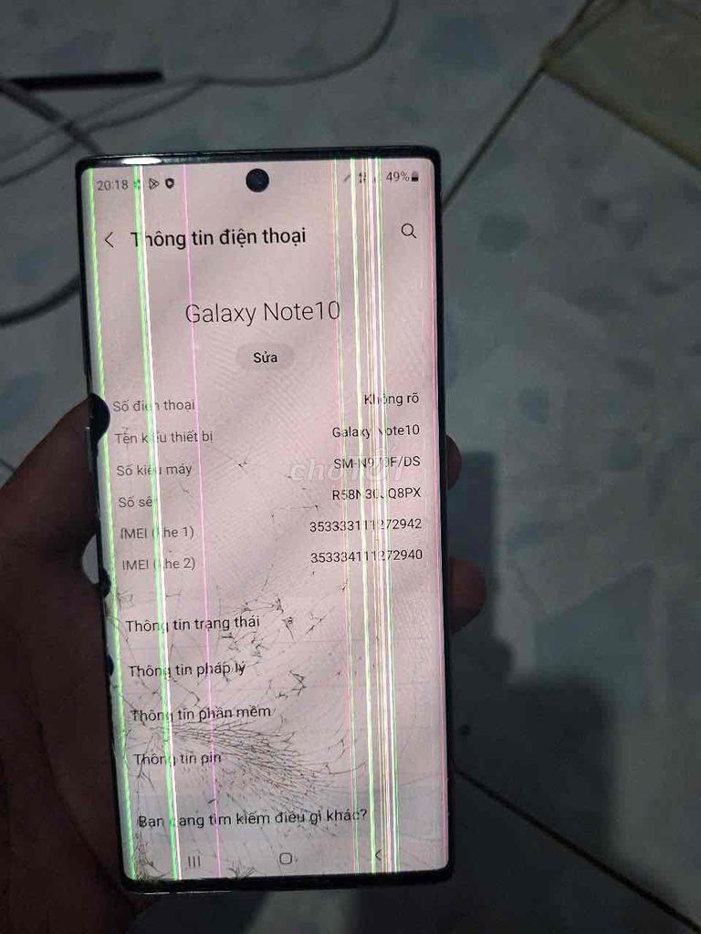 Samsung Galaxy Note 10 Màn hình sọc. Mua bán Điện thoại tại Huyện Hóc Môn Tp Hồ Chí Minh được đăng bởi Lê Nguyên hình 1