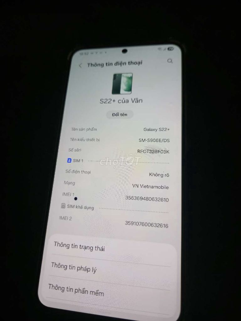 Samsung Galaxy S22 Plus 8GB/128GB. Mua bán Điện thoại tại Quận Bình Tân Tp Hồ Chí Minh được đăng bởi Quang Tuấn hình 1