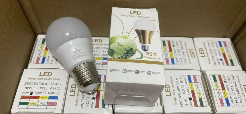 Combo 5 bóng led bulb 3w kín nước ( trắng, vàng )