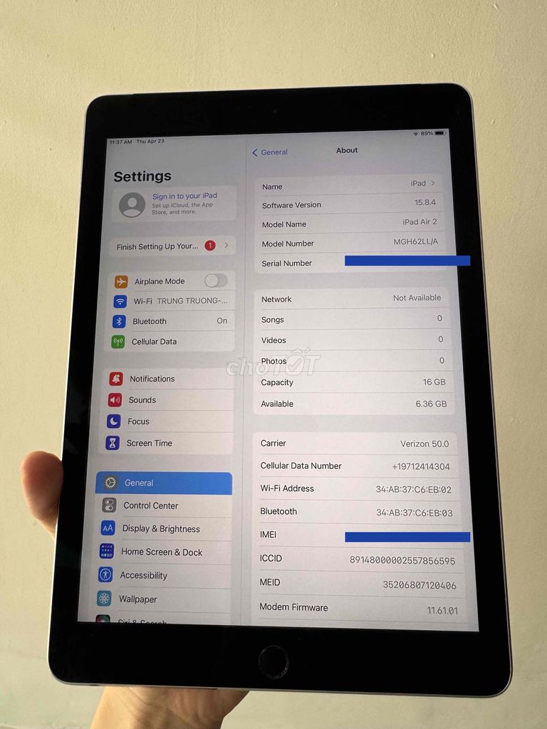 Apple iPad Air 2 16GB Bạc. Mua bán Máy tính bảng tại Quận Tân Phú Tp Hồ Chí Minh được đăng bởi Su Nguyn hình 1