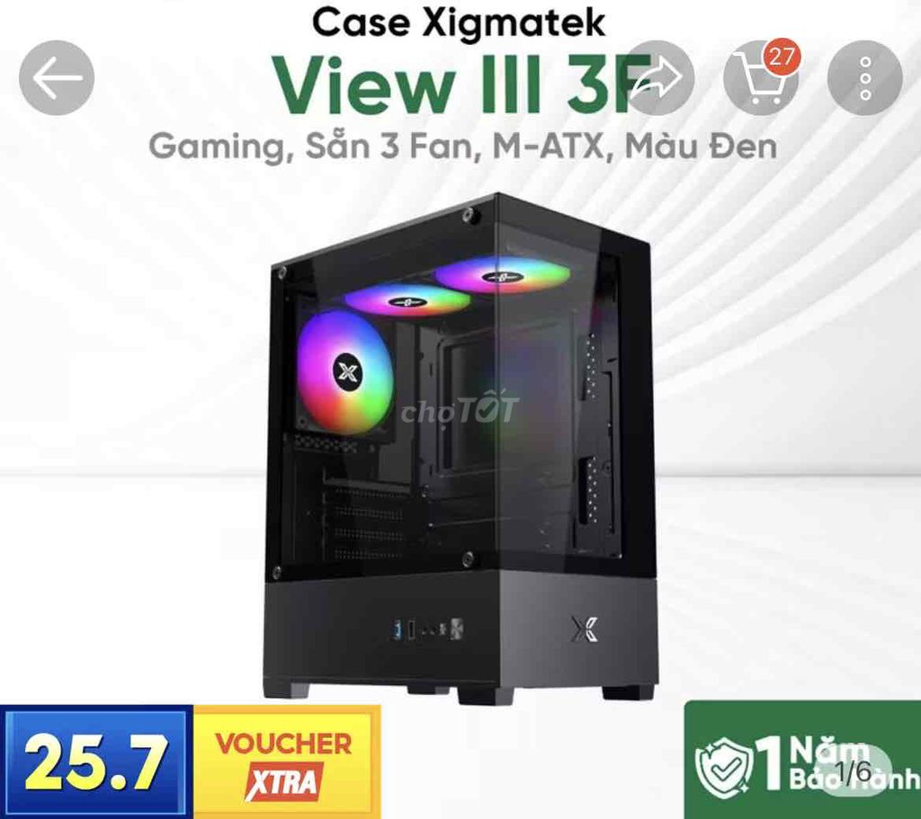 Vỏ case Xigmatek View III Đen M-ATX Và nguồn 650w. Mua bán Linh kiện (RAM, Card...) tại Quận Thốt Nốt Cần Thơ được đăng bởi Phúc Nguyễn hình 1