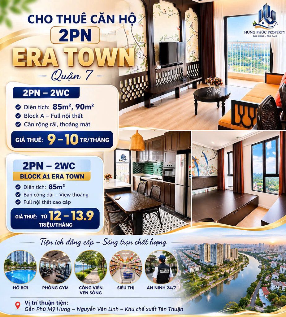 CHO THUÊ CĂN HỘ 𝟐𝐏𝐍 𝐄𝐑𝐀 𝐓𝐎𝐖𝐍 (QUẬN 7) Phường Tân Mỹ, TPHCM