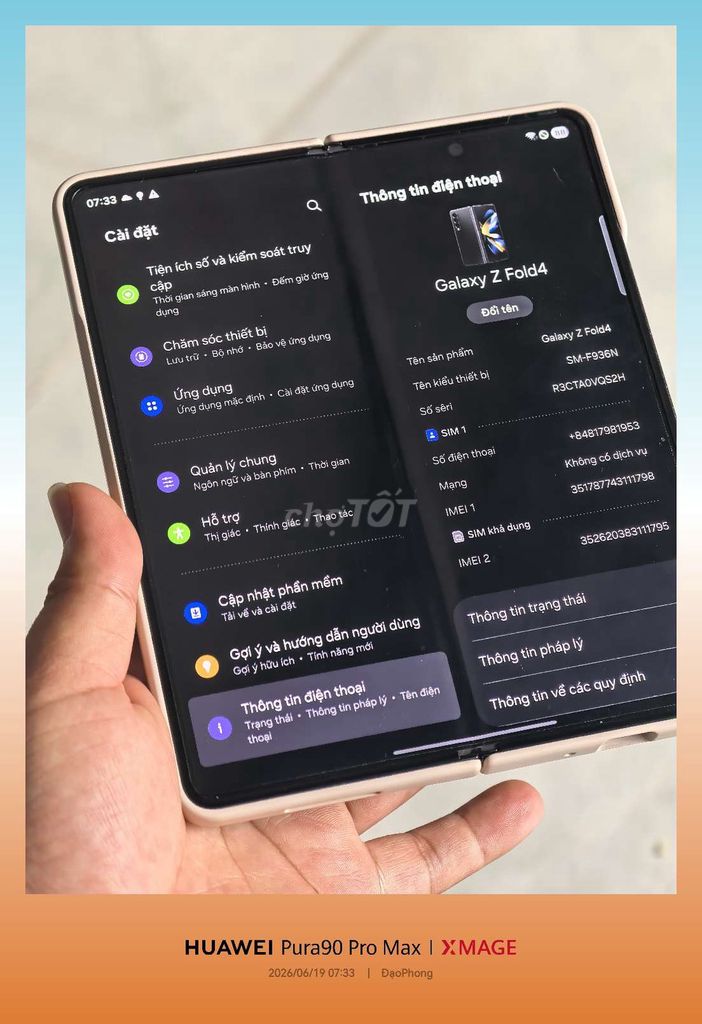 Samsung Galaxy Z Fold 4 12GB/256GB Kem. Mua bán Điện thoại tại Huyện Củ Chi Tp Hồ Chí Minh được đăng bởi Đạo Phong hình 1