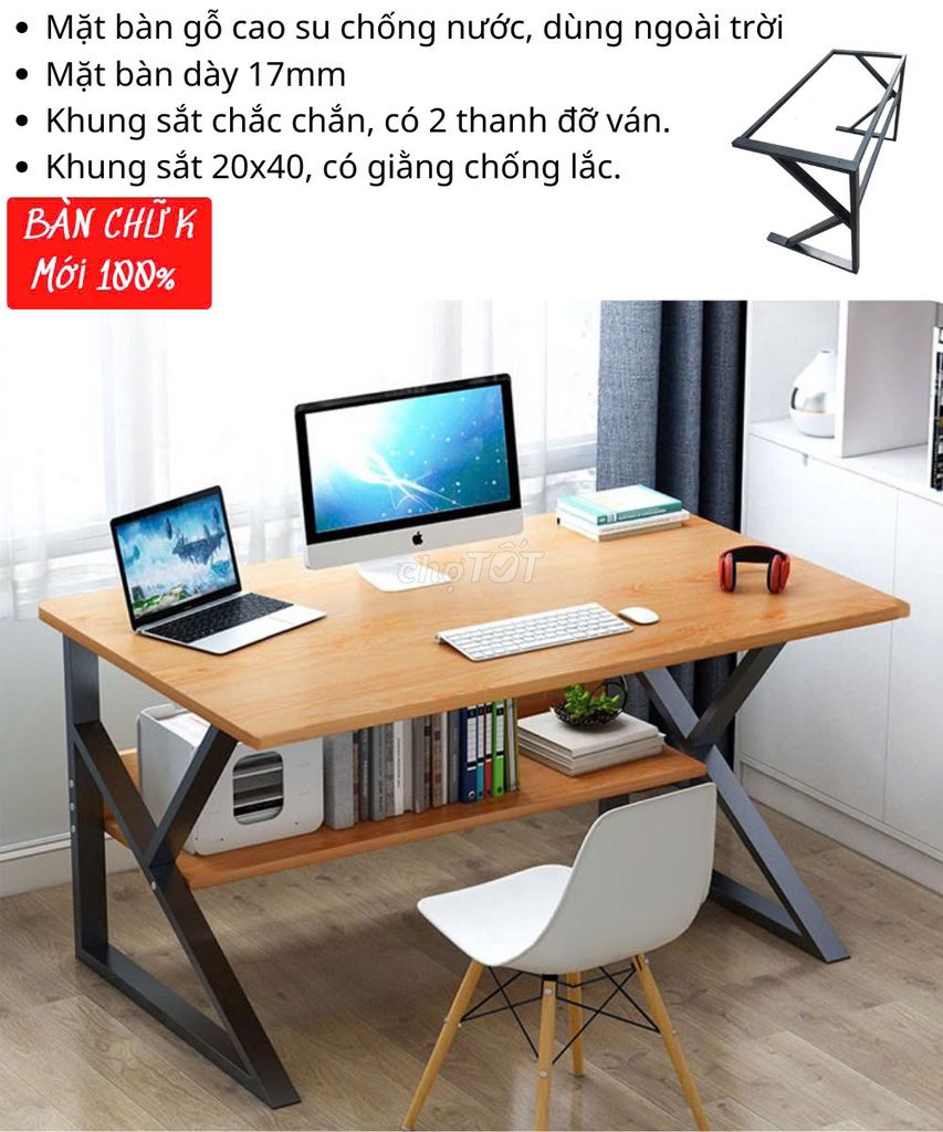 Bàn Gaming Có Kệ Sách 120*60 Chỉ 590K, Sắt Dày