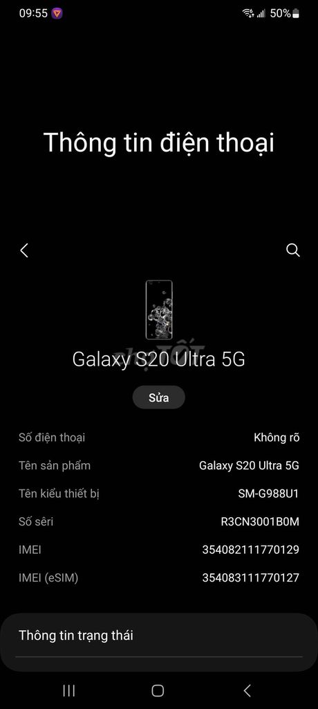 Samsung Galaxy S20 Ultra 5G. Mua bán Điện thoại tại Thành phố Vũng Tàu Bà Rịa - Vũng Tàu được đăng bởi Trần Hoàng Hà hình 1