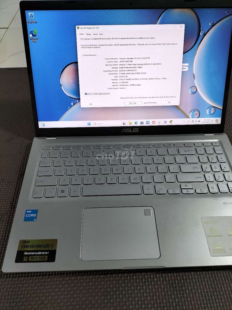 Asus vivobook i3 11th RAM 8G SSD 512G màn 15.6"