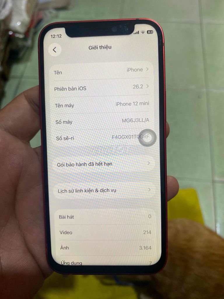 Apple iPhone 12 mini Đỏ. Mua bán Linh kiện (RAM, Card...) tại Thành phố Sa Đéc Đồng Tháp được đăng bởi Nguyễn Thanh Phúc hình 1