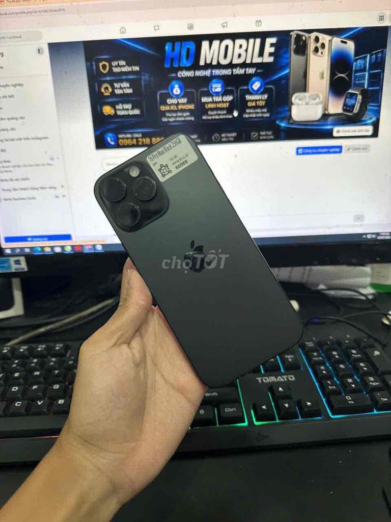 Apple iPhone 16 Pro Max 256GB Đen Đã sử dụng. Mua bán Điện thoại tại Quận Bắc Từ Liêm Hà Nội được đăng bởi DuHo Farm  hình 1