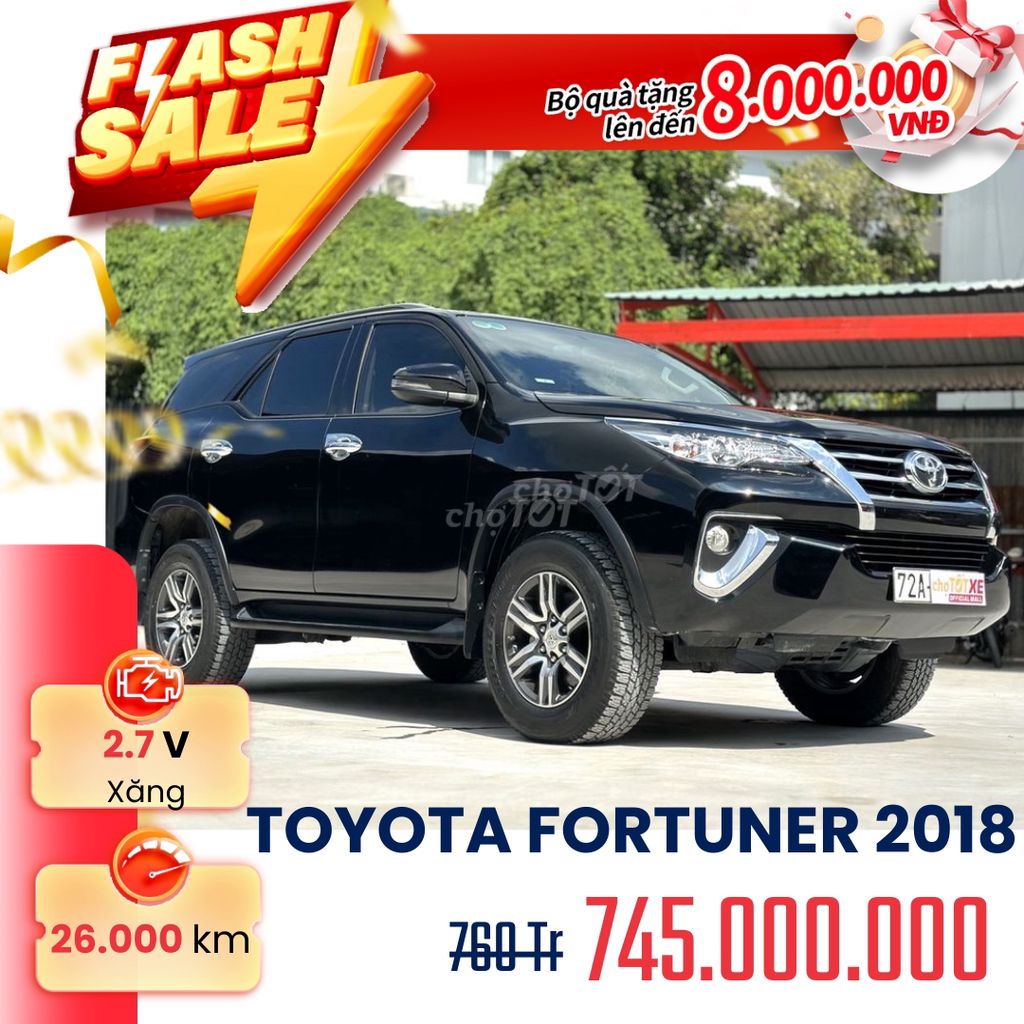 Flash Sale - Toyota Fortuner 2018 2.7V - 26,000km