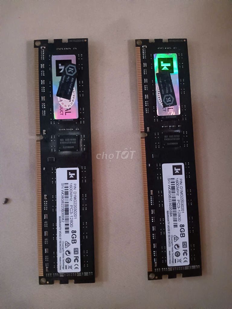 2 thanh RAM KLL 8GB PC3-12800. Mua bán Linh kiện (RAM, Card...) tại Thị xã Bến Cát Bình Dương được đăng bởi Nguyễn Tài hình 1