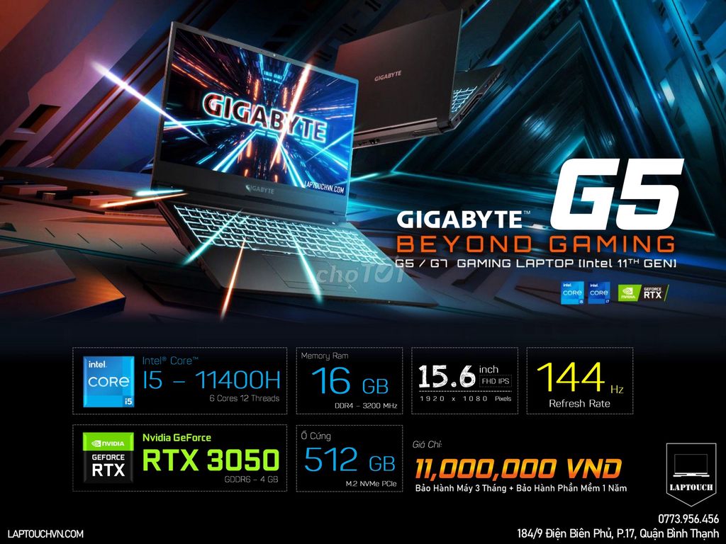 Gigabyte G5 GD [ RTX 3050 ]. Mua bán Laptop tại Quận Bình Thạnh Tp Hồ Chí Minh được đăng bởi Cửa Hàng Máy Tính Laptouch VN hình 1