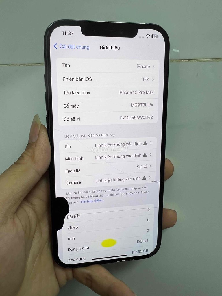 Apple iPhone 12 Pro Max 128GB Xám. Mua bán Điện thoại tại Thành phố Tân An Long An được đăng bởi lê văn thái hình 1