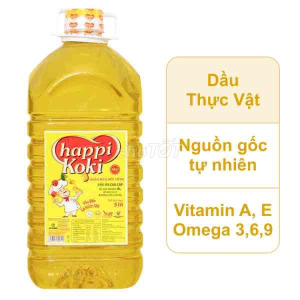 Combo 4 chai dầu ăn happy koki 5l