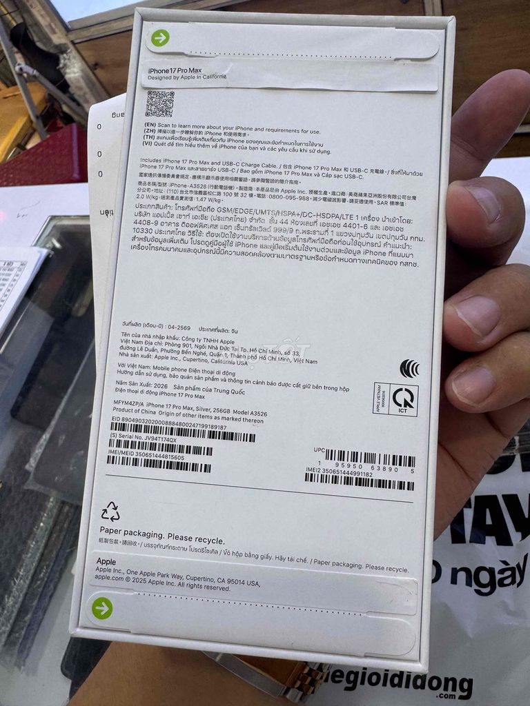 Apple iPhone 17 Pro Max 256GB Trắng Mới. Mua bán Điện thoại tại Quận 6 Tp Hồ Chí Minh được đăng bởi QUỐC THIÊN BÁN GÓP 0 ĐỒNG  hình 1