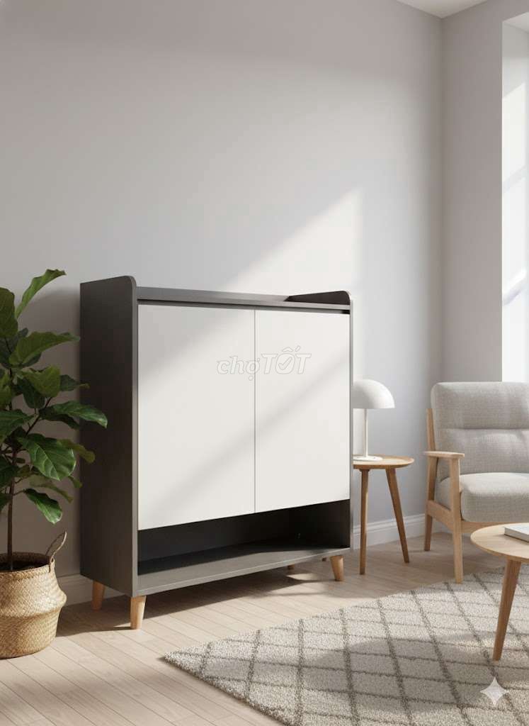 Tủ giày Gỗ cao su Xám, Trắng 2 cánh. Mua bán Tủ, kệ gia đình tại Quận Gò Vấp Tp Hồ Chí Minh được đăng bởi Tuy hình 1