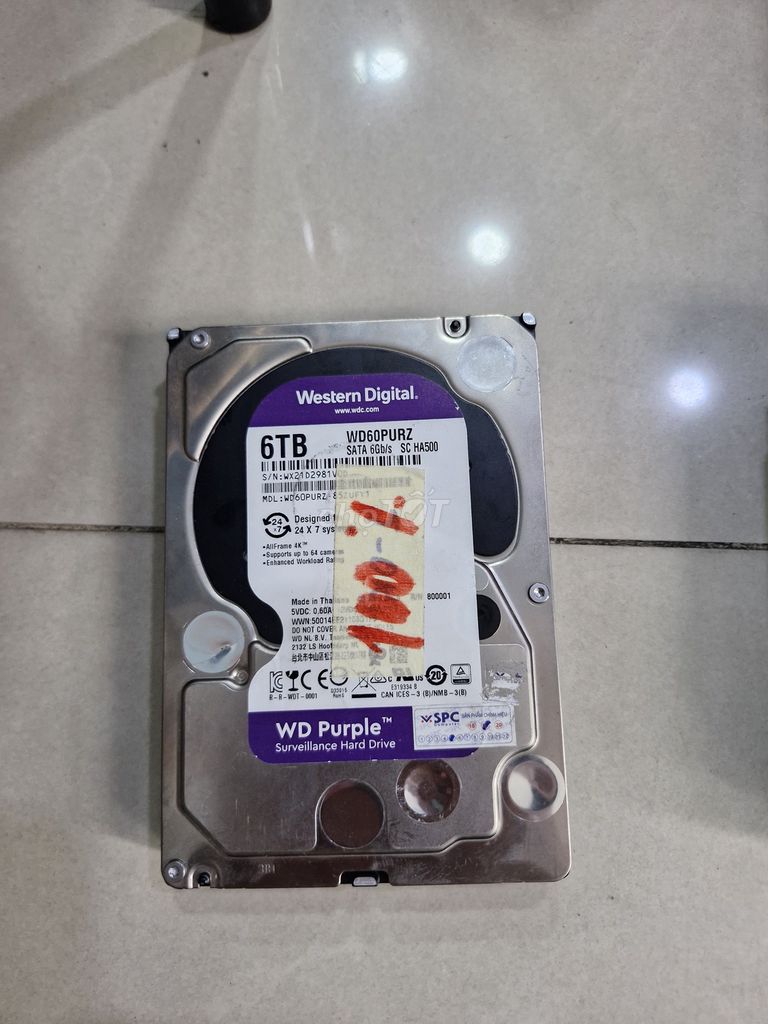 Ổ cứng HDD Western Digital WD60PURZ. Mua bán Linh kiện (RAM, Card...) tại Quận Bình Thạnh Tp Hồ Chí Minh được đăng bởi Hàng Lướt hình 1