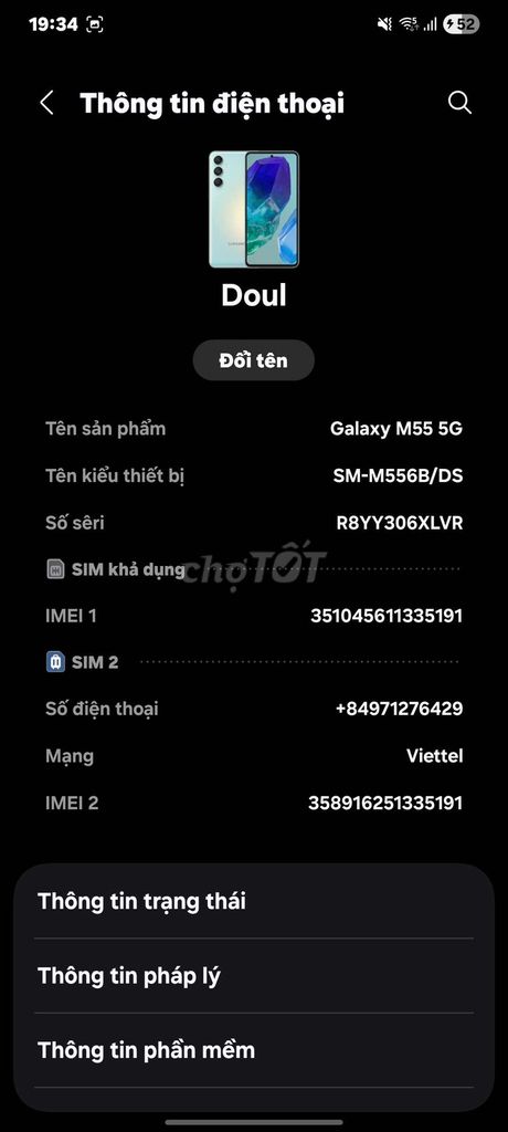 Samsung Galaxy M55 5G Đã sử dụng. Mua bán Điện thoại tại Thành phố Thủ Đức Tp Hồ Chí Minh được đăng bởi doul hình 1