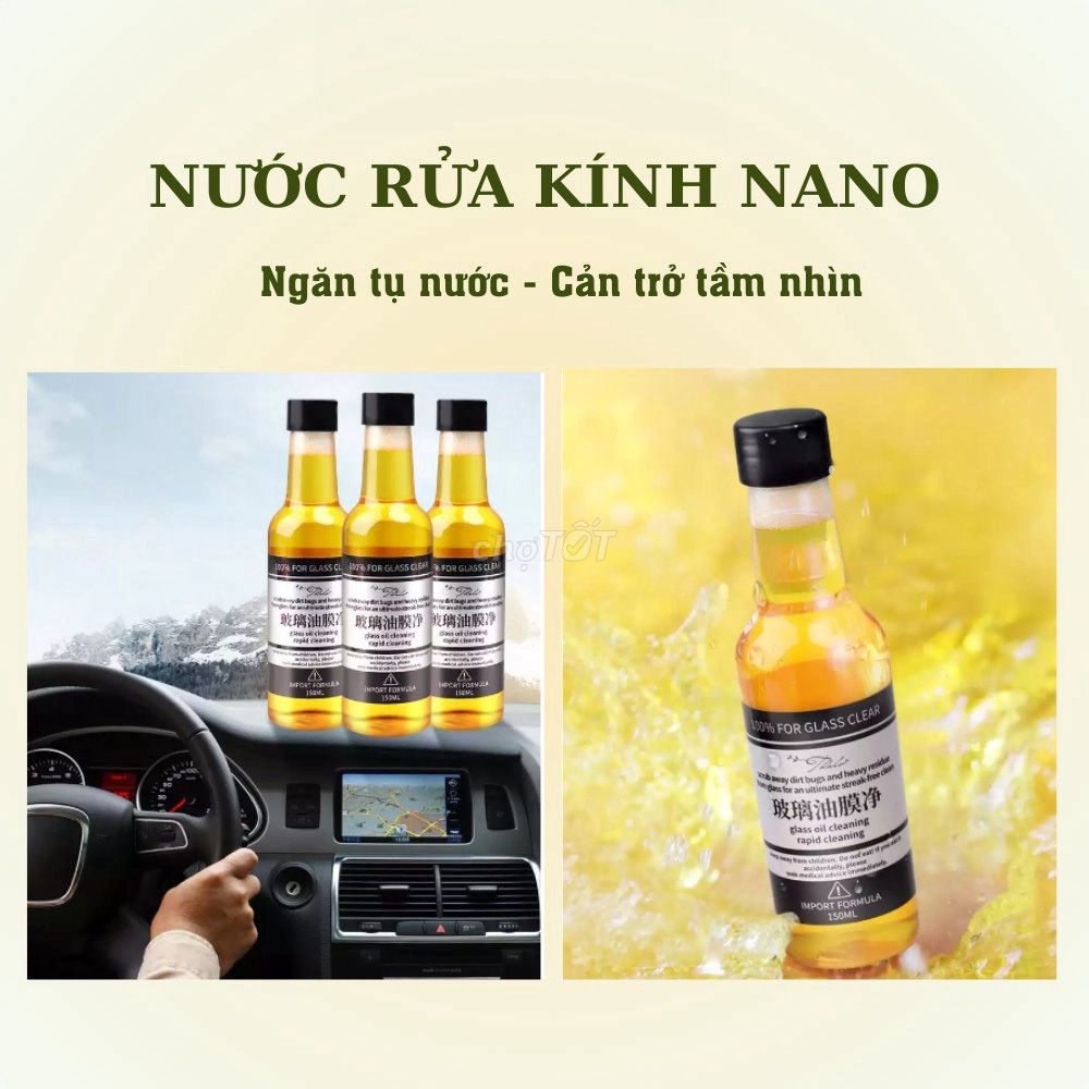 Chai Nước Rửa Kính Nano Chai 150ml GLASS CLEAR