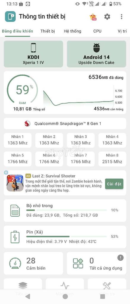 Sony Xperia 1 IV 256GB Xanh Like New. Mua bán Điện thoại tại Quận Hải Châu Đà Nẵng được đăng bởi Nguyen Tien hình 1