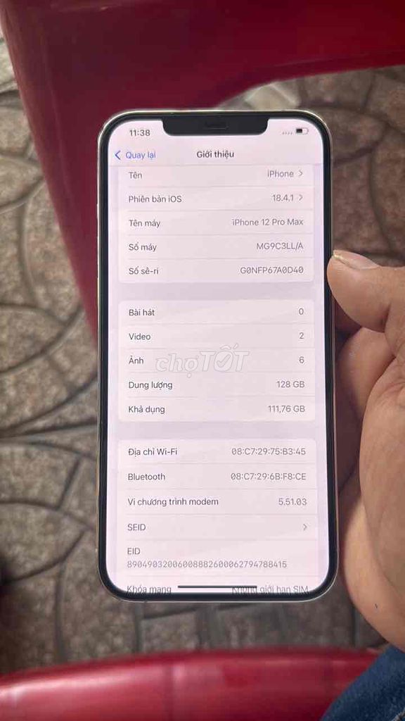 iPhone 12 Pro Max 128GB Trắng. Mua bán Điện thoại tại Huyện Phụng Hiệp Hậu Giang được đăng bởi Le Van Khai hình 1
