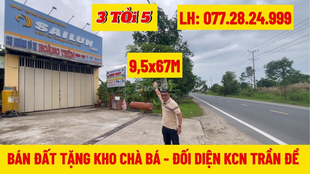 BÁN ĐẤT MẶT TIỀN NAM SÔNG HẬU - ĐỐI DIỆN KCN TRẦN ĐỀ-TẶNG KHO CHÀ BÁ