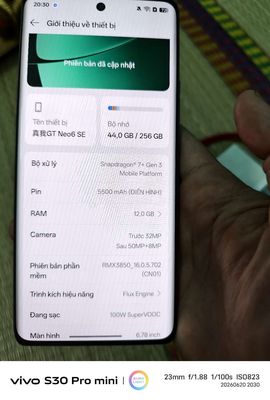 Realme GT neo 6SE 12/256 đẹp kwng