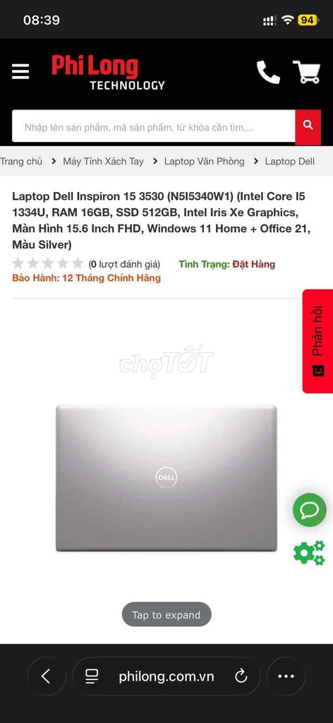 Dell Inspiron 15 3511 8GB/256GB. Mua bán Laptop tại Quận Thanh Khê Đà Nẵng được đăng bởi Tuấn Hoàng hình 1