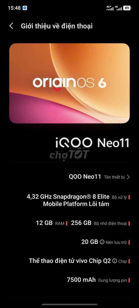 iQOO Neo 11 Trắng 12GB/256GB. Mua bán Điện thoại tại Thành phố Buôn Ma Thuột Đắk Lắk được đăng bởi quốc lê văn hình 1