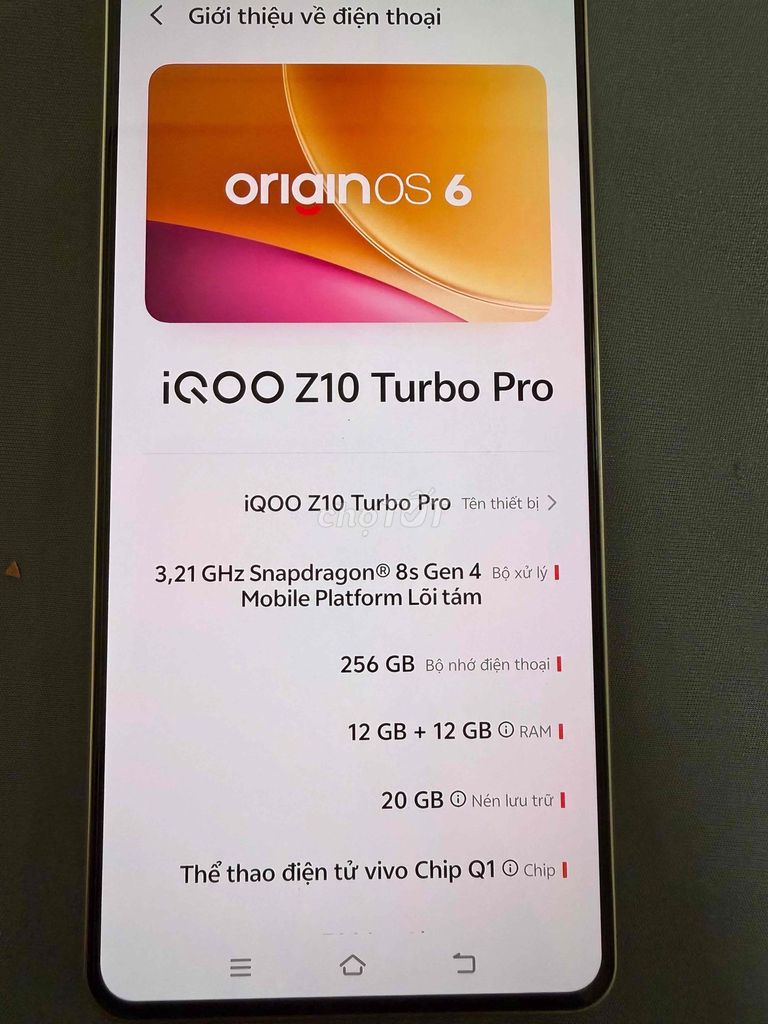 iQOO Z10 Turbo Pro 256GB sa mạc. Mua bán Điện thoại tại Quận Phú Nhuận Tp Hồ Chí Minh được đăng bởi Đ hình 1