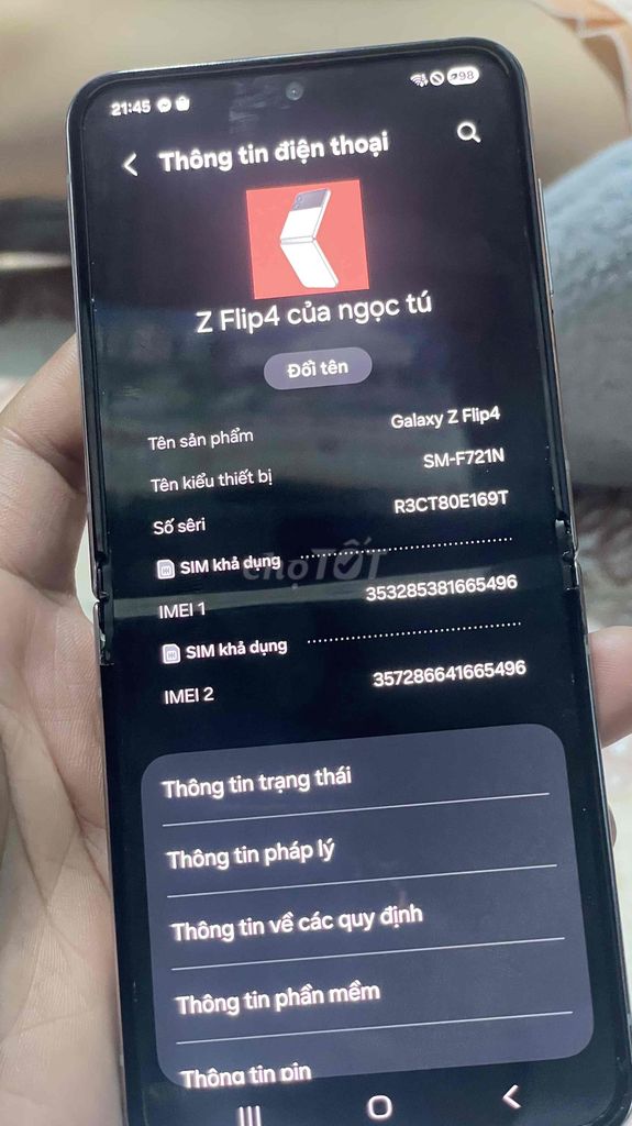 Samsung Galaxy Z Flip4 Bạc. Mua bán Điện thoại tại Huyện Trảng Bom Đồng Nai được đăng bởi DUNG CO HOI hình 1