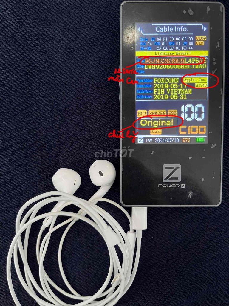 Tai nghe Lihgning iphone zin chính hãng. Mua bán Tivi, Âm thanh tại Quận 8 Tp Hồ Chí Minh được đăng bởi Phụ kiện zin Apple hình 2