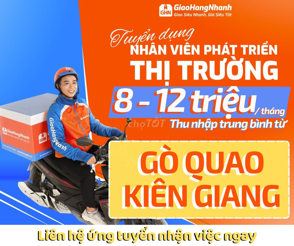 [GÒ QUAO] GHN tuyển Shipper lương đến 12 triệu