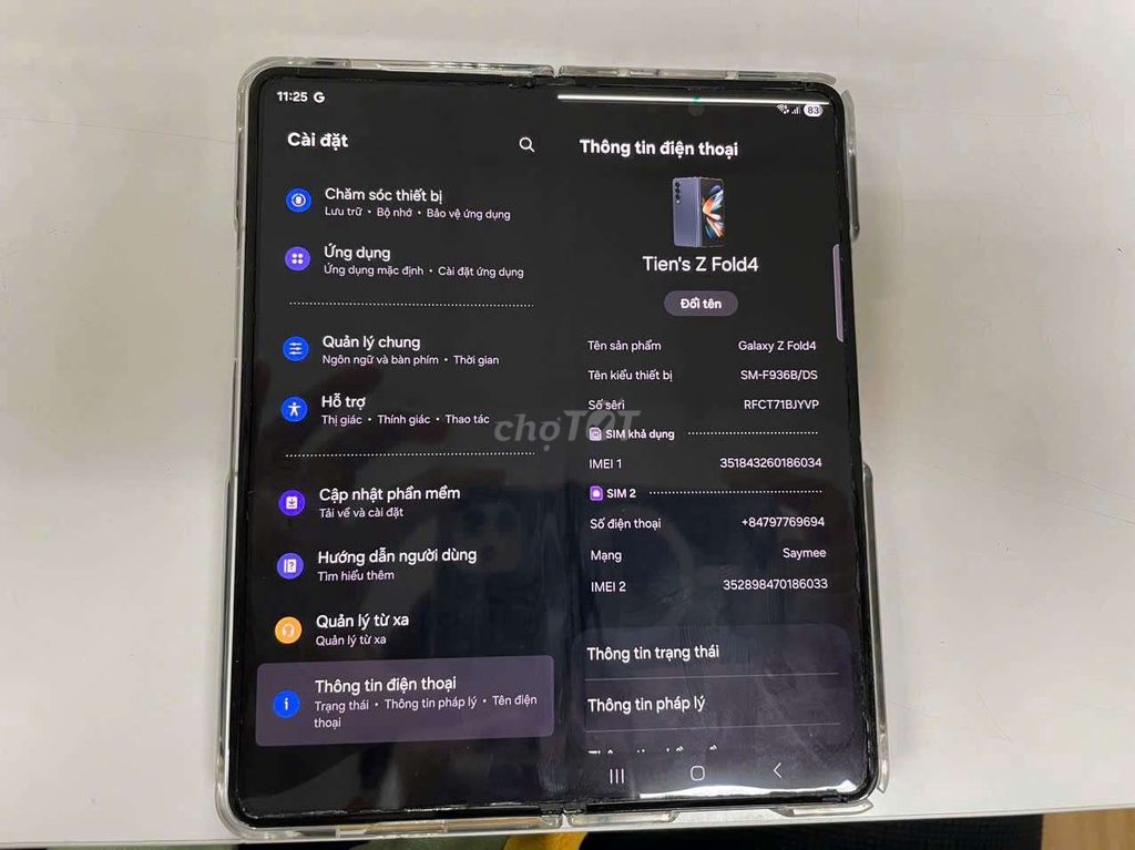 samsung Z Fold 4 VN 12/256gb còn đẹp + ốp + cốc. Mua bán Điện thoại tại Thành phố Mỹ Tho Tiền Giang được đăng bởi Tien Nguyen hình 1