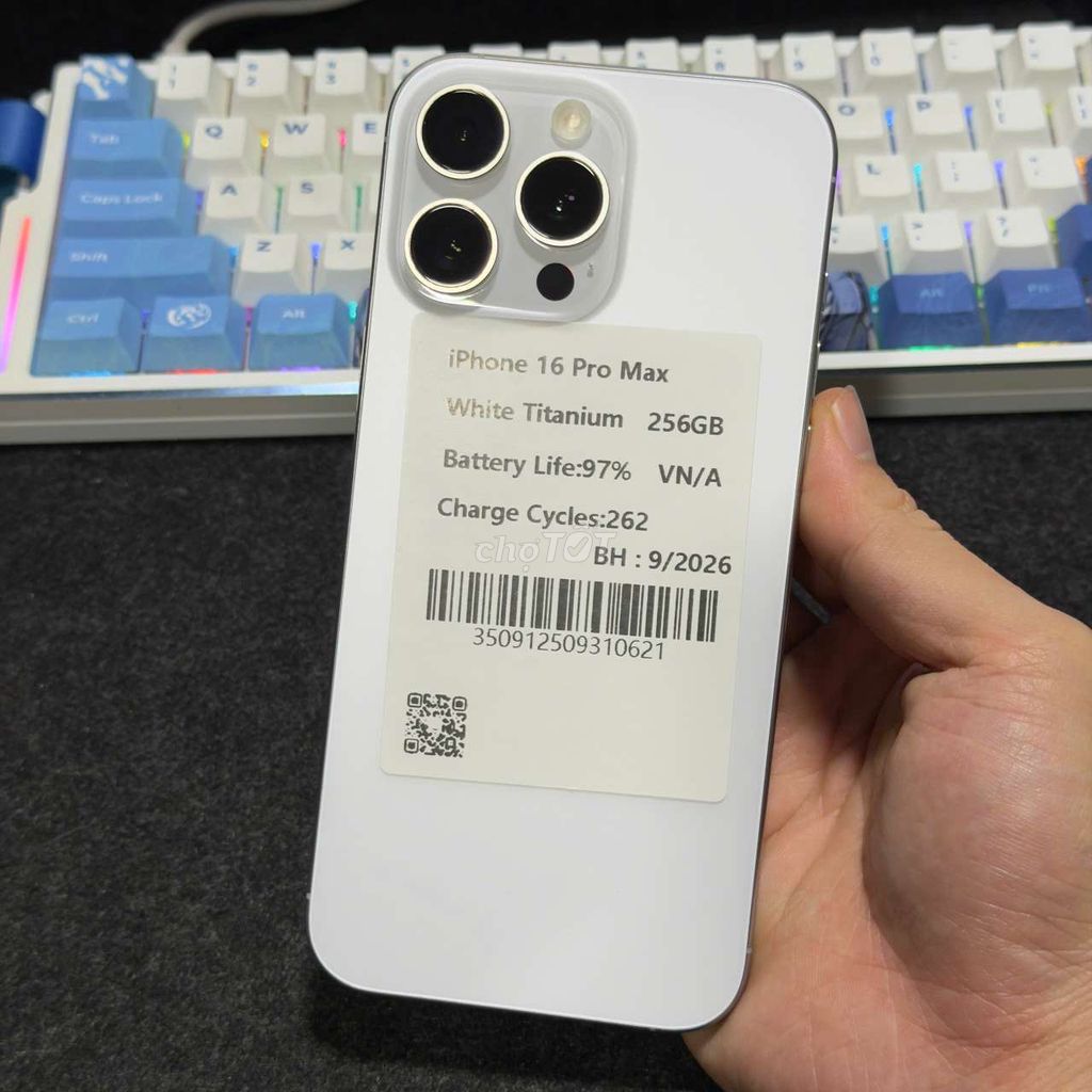 Apple iPhone 16 Pro Max 256GB Trắng. Mua bán Điện thoại tại Thành phố Biên Hòa Đồng Nai được đăng bởi 10 January Chuyên đồ 2hand hình 1